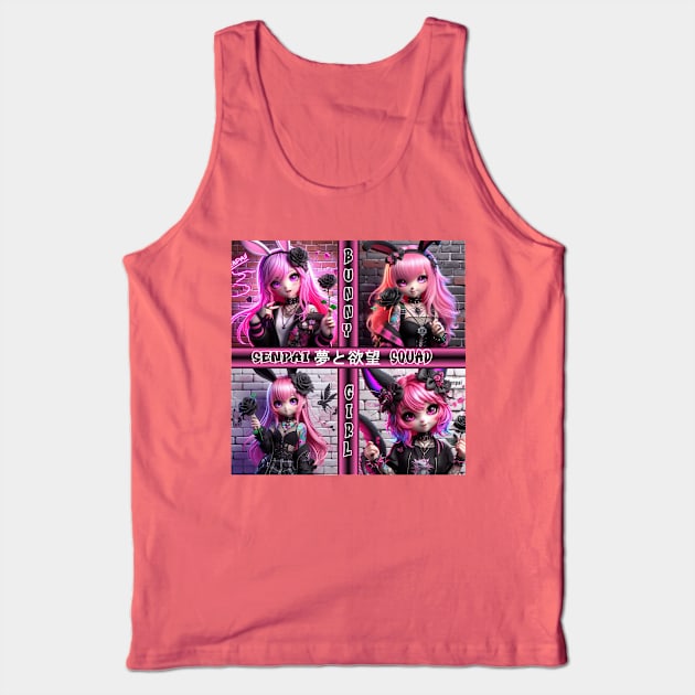 Bunny Girl Senpai Squad Tank Top by PlayfulPandaDesigns